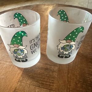 2 Culver "It's The Only Gnome We Have" 12oz Frosted Double Old Fashioned Glasses
